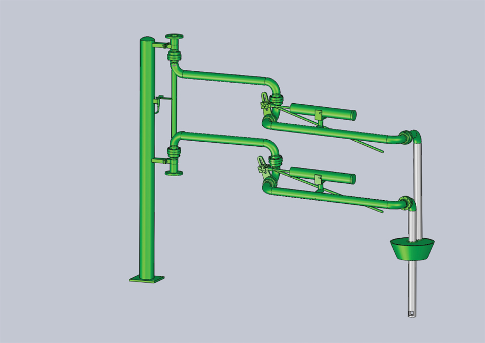 云南保山客戶定制采購的一批AL1412型汽車頂部裝卸臂鶴管（液硫鶴管）已通過物流發(fā)往使用現(xiàn)場(chǎng)(1)